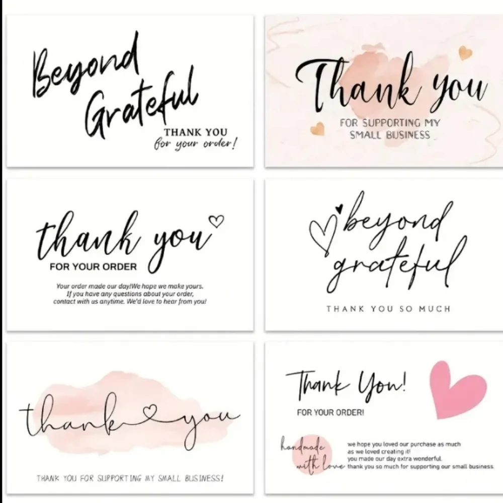♥️ 5x25 / 50 Thank Thank You Business Cards